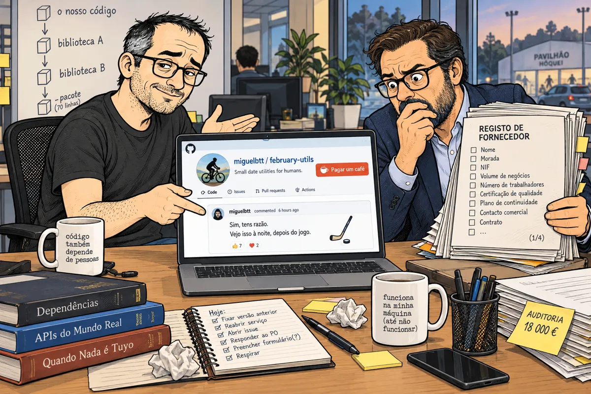 Ilustração de dependência transitiva